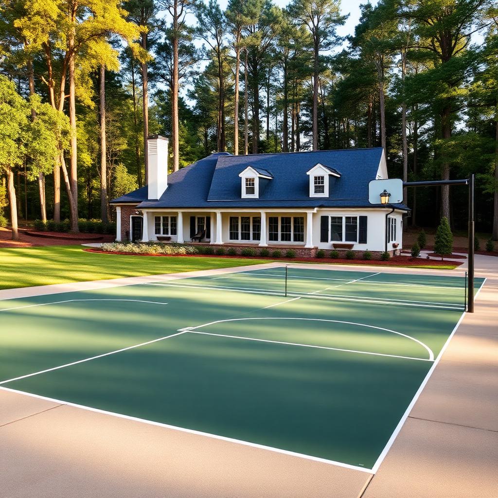 Premium residential backyard multi-sport court built in Alpharetta, Georgia