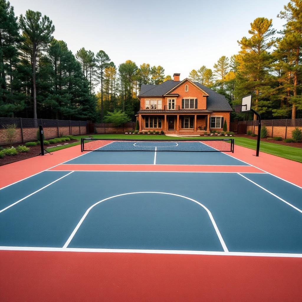 Premium residential backyard multi-sport court built in Atlanta, Georgia