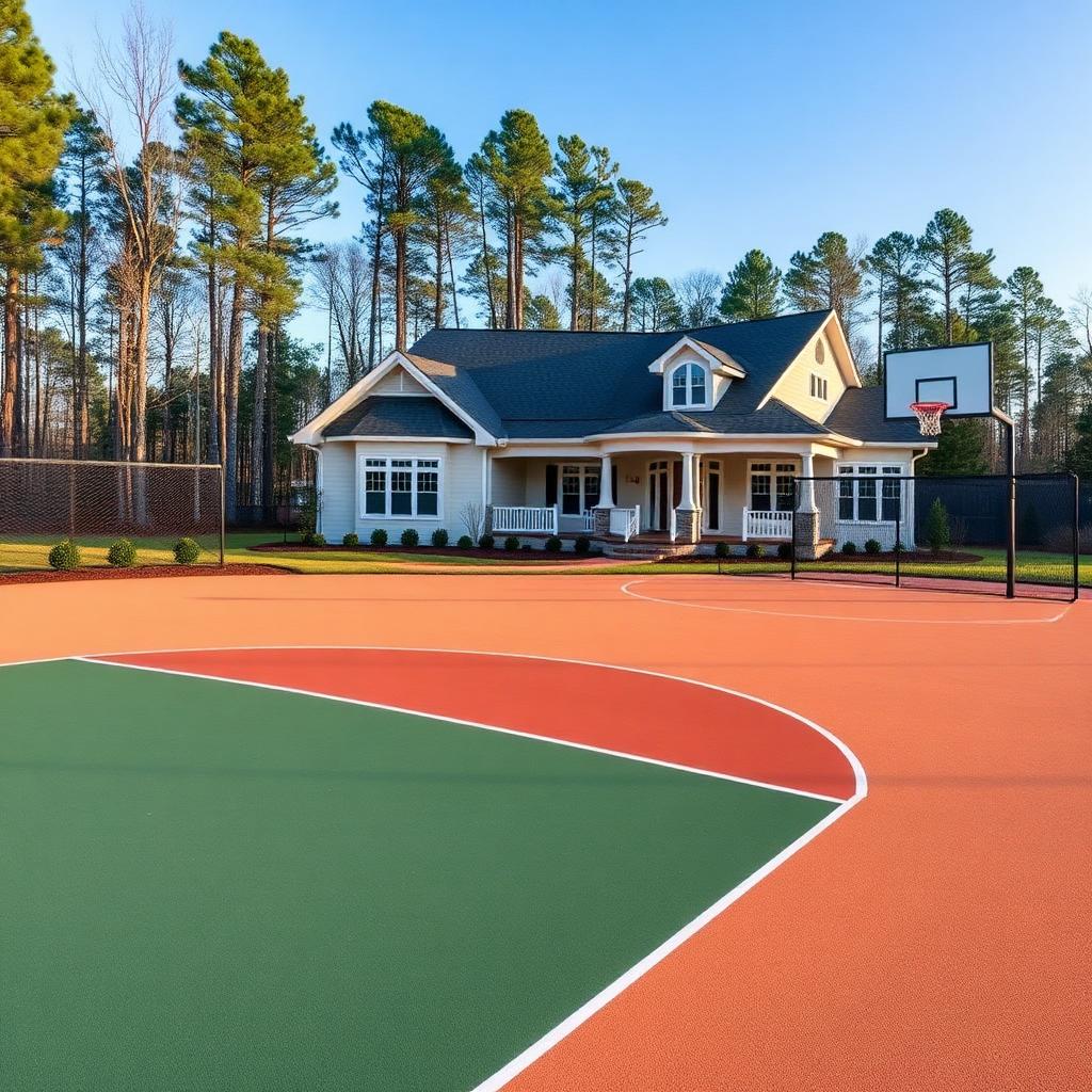Premium residential backyard multi-sport court built in Columbus, Georgia