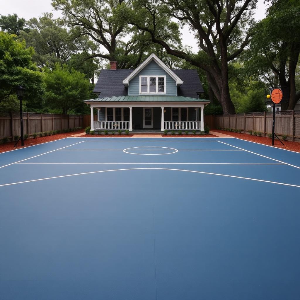 Premium residential backyard multi-sport court built in Decatur, Georgia