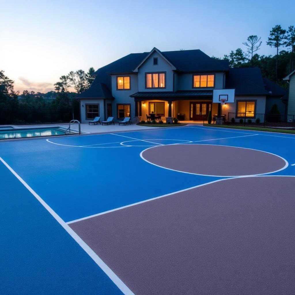 Premium residential backyard multi-sport court built in Johns Creek, Georgia