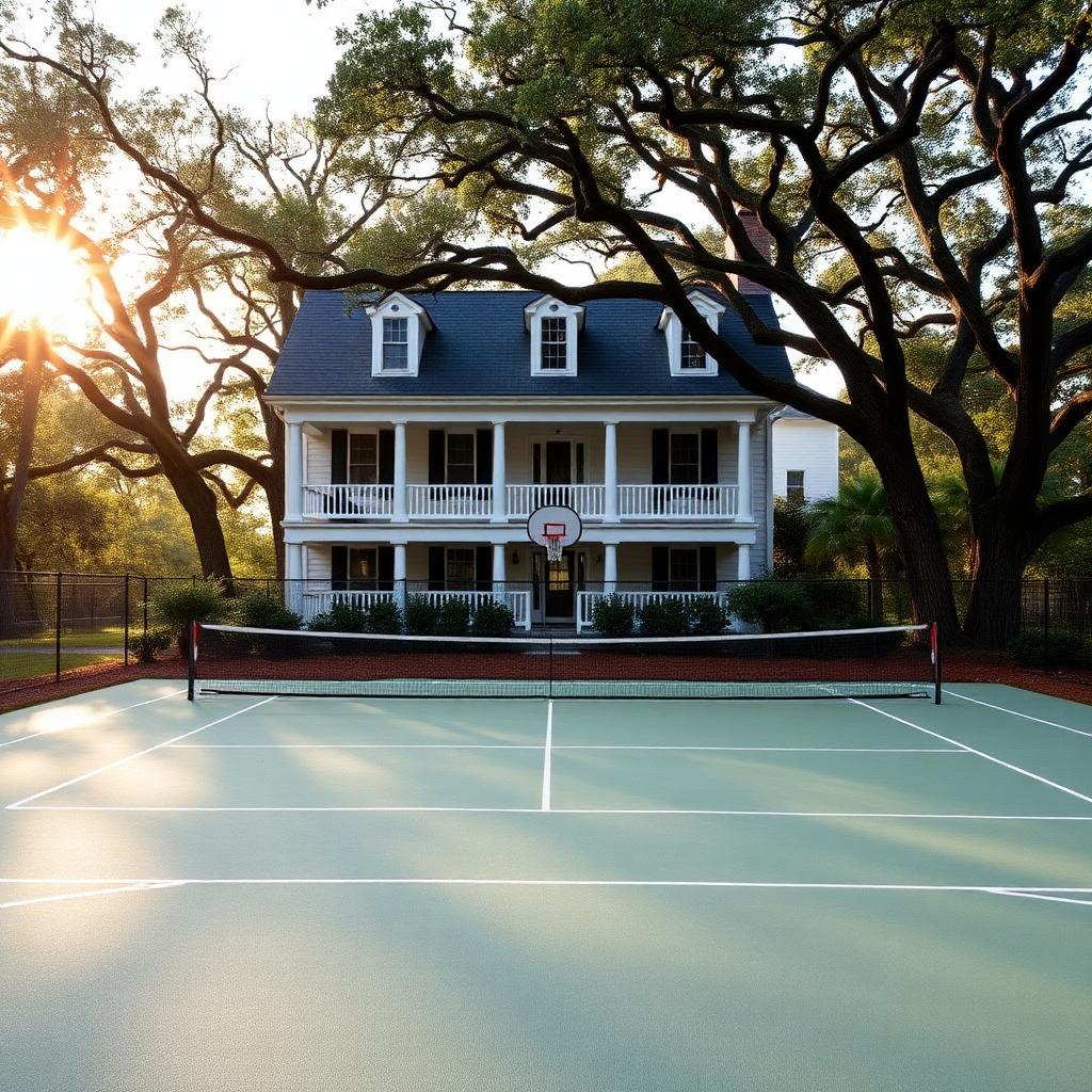 Premium residential backyard multi-sport court built in Macon, Georgia