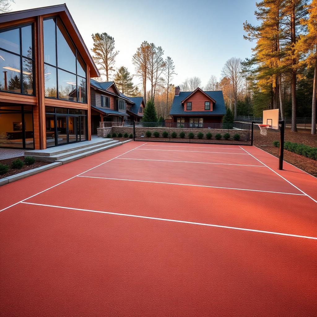 Premium residential backyard multi-sport court built in Sandy Springs, Georgia